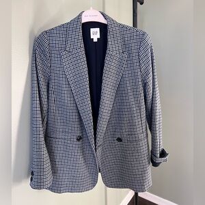 GAP Black and White Checkered Blazer